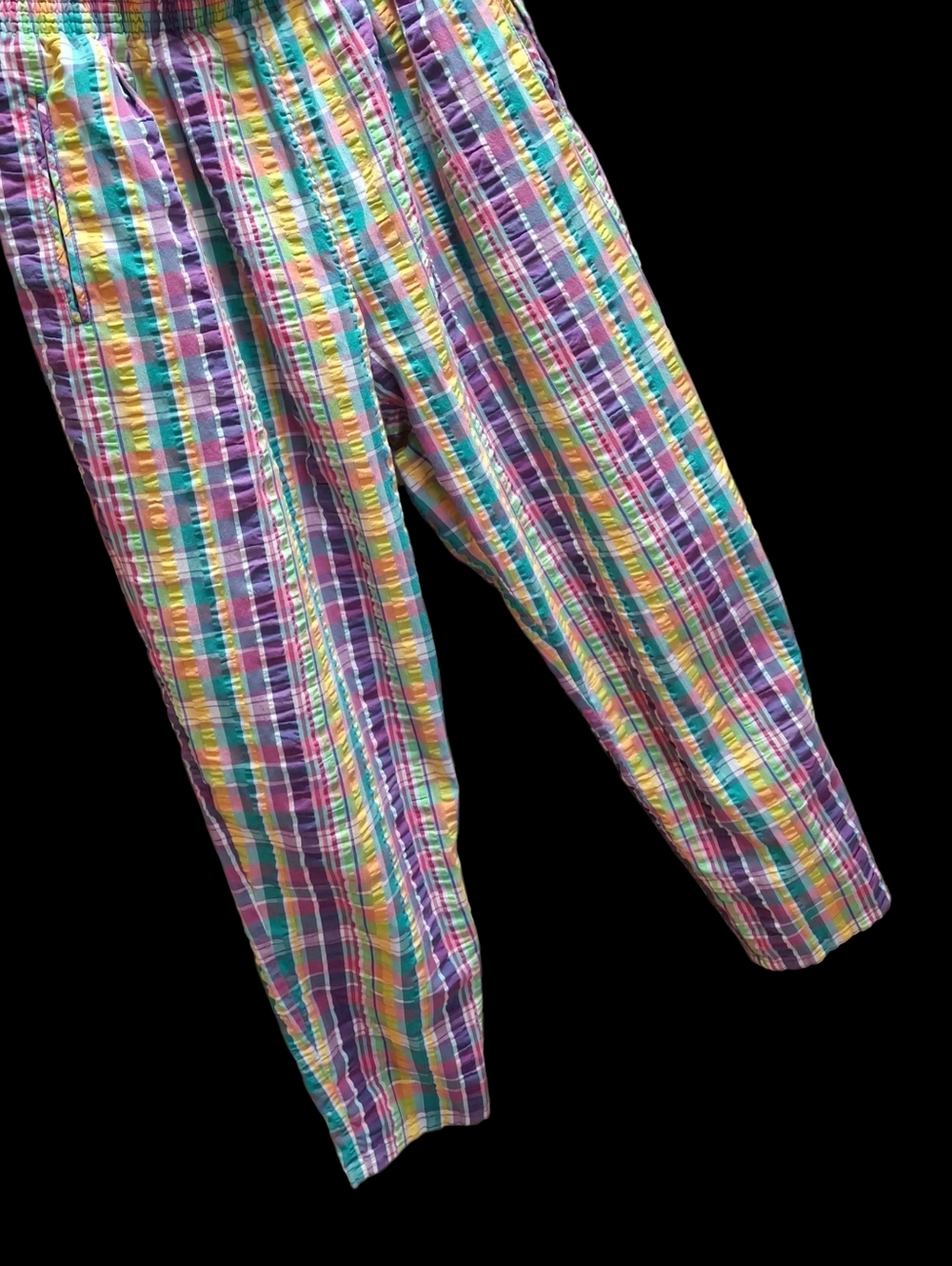 Napa Valley Colorful Plaid Comfort Waist Pull-On Cotton Pants Woman Size Medium - Picture 5 of 16